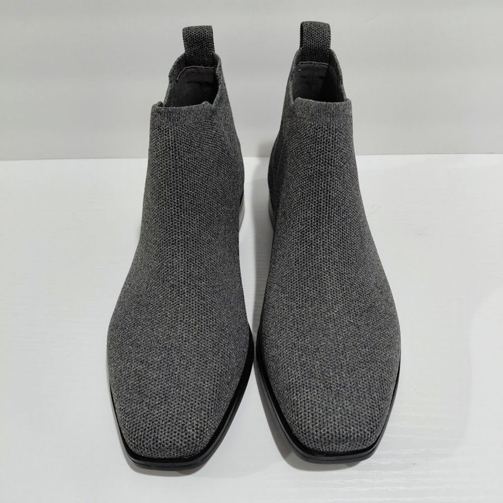 Vivaia Grey Knit Square Toe Chelsea Ankle Boot Women 39 Sustainable Eco Friendly - Picture 4 of 14